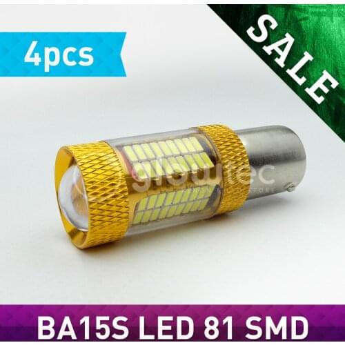 4pcs BA15S 81 SMD LED 1156 1157 LED Bulbs - 81SMD headlight fog light bulb Super Bright White 4014 Chips GLOWTEC