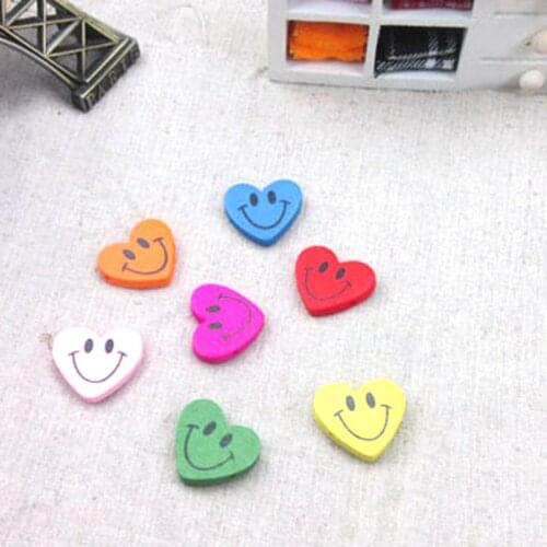 50pcs/lot Wholesale Mixed Wood Beads Smiling face loving heart Wooden Beads For DIY jewelry Finding 26*23MM 018001040