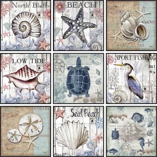 DIY 5D Diamond Mosaic Art Sea Shell Diamond Painting Full Square/Round Drill Picture of Rhinestone Cross Stitch Hobby & Crafts