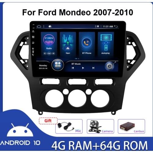 Bosion Andriod 10 Car GPS Multimedia video Radio Navigation Player for Ford Mondeo mk4 2007-2010 for Galaxy 2011-2013 4G+64G DSP