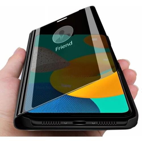 M32 cases smart sleep view mirror magnetic flip stand coque for samsung galaxy m32 m 32 2021 protect shell 6.4'' samsun m32