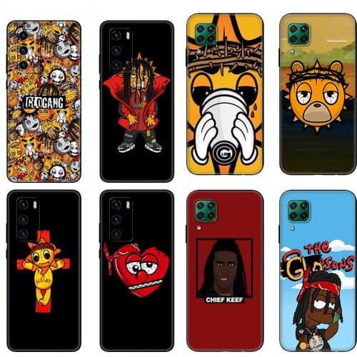 Black tpu Case For Huawei P30 Lite P30 Pro P40 Case For Huawei P40 LITE E P Smart Case Cover Fundas Glo Gang Chief Keef Capa