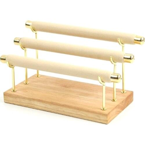 Wooden Jewelry Display Stand Ring Holder T-Bar Display Bracelets Anklets Jewelry Display Stand Packaging Jewelry Tool