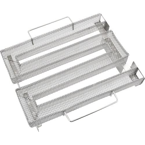 Square Smoke Basket Net Cold Smoke Generator Outdoor Charcoal Sawdust BBQ Smoke Barbecue Mesh Tool