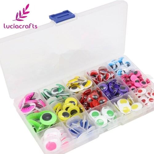 Lucia crafts 10-20mm 350pcs/bag Without Self-adhesive Plastic Wiggle toy eyes doll accessories materials Z0101