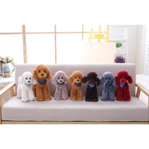 Cute Poodle Teddy Dog Simulation Stuffed Animal Plush Toy Girls Birthday Gift Home Decoration