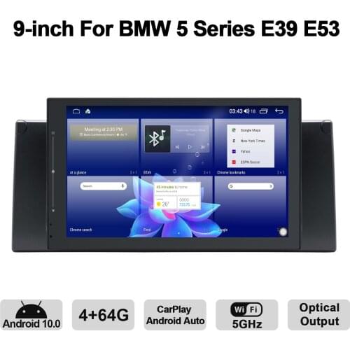 9 Inch 1Din Android 10 GPS Navigation Car Radio Multimedia Player Autoradio Carplay Cassette Car Stereo For BMW 5 Series E39 E53