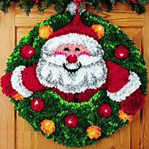 Oneroom DIY Kits Unfinshed 3D double-dip cloth embroidered carpet / Mat Santa Claus Carpet Set/ carpet cross stitch