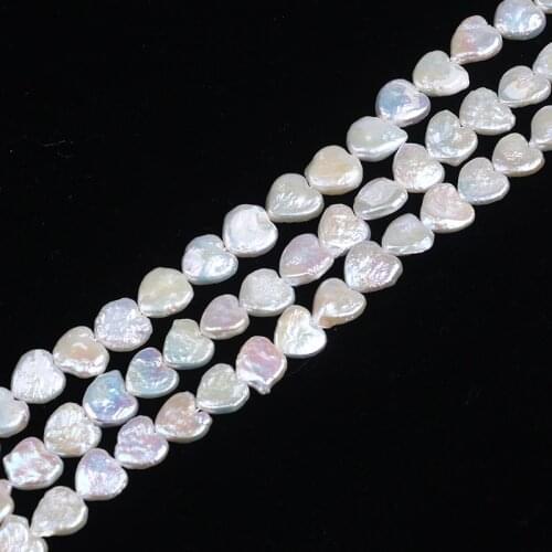 Wholesale price 11mm heart shape real freshwater loose pearls