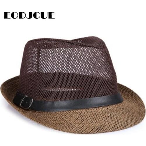 Wholesale Summer Jazz Cap Men Women Beach Straw Caps Fedora Hats for Men Panama Sun Hat Gentleman Hat