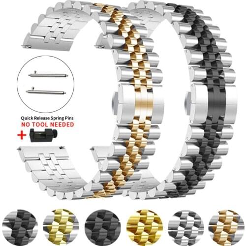 Stainless Steel Strap For Gear Sport/S2 S3 41/45mm 42/46mm Band Bracelet for Samsung Galaxy Watch Active 2 3 20mm 22mm WristBand