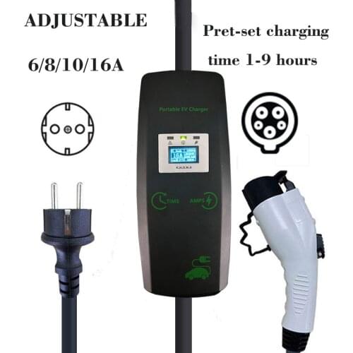 SAEJ1772 Level 2 Wallbox Electric Car Charge Cable EV Charging Station 3.6kw TYPE 1 Ev Charger AutoOutdoor Button Card Earth
