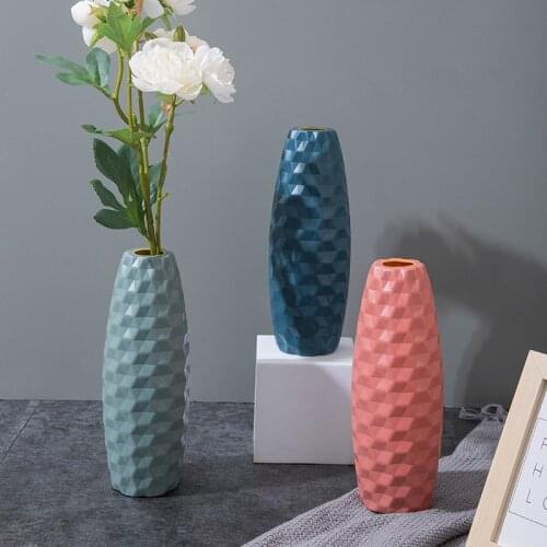 Nordic Plastic Vase Table Decoration Living Room Vases Flower Vase Home Decoration Minimalism Trumpet Vase декор