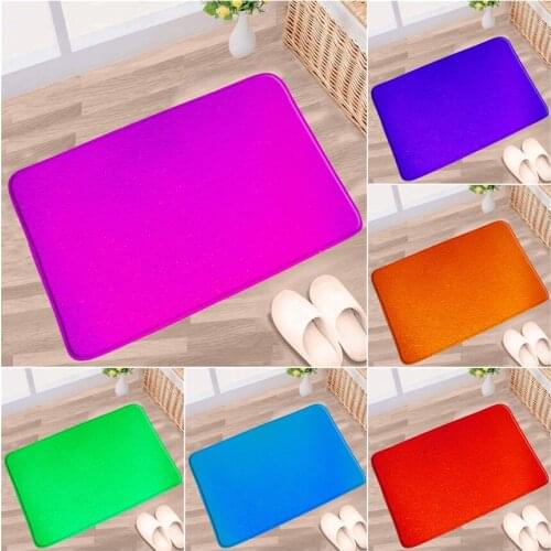 Modern Colored Bathroom Mat Blue Red Green Purple Pattern Non-slip Rugs Flannel Home Decor Bath Kitchen Doorway Aisle Carpet