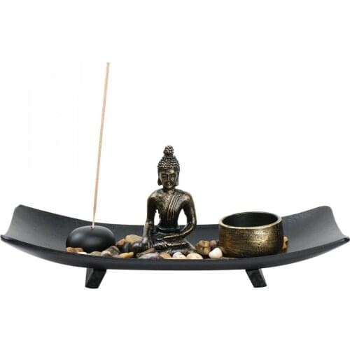 Tafelblad Beeldjes Miniaturen Boeddha Zen Tuin Vintage Wierookbrander Meditatie Ontspannen Wierook Stok Houder Voor Home Decor
