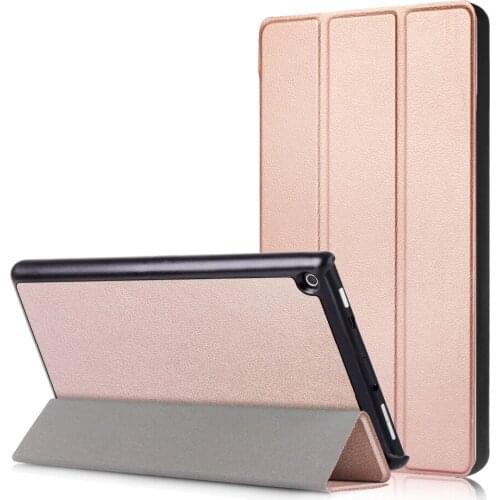 Slim 3-Folder Magnet Stand Leather Skin Sleeve Cover Funda Capa Case For Amazon Kindle Fire HD 8 2018 2017 Generation 8" Tablet