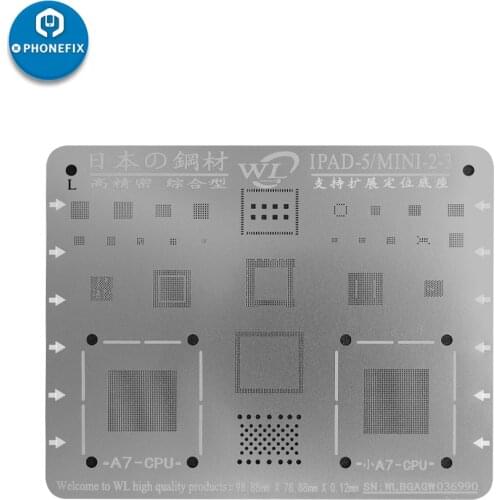 WL BGA IC Reballing Stencil High Quality Solder Template for iPad 2 3 4 5 Mini 1 2 3 4 Motherboard Reballing Soldering Repair