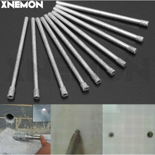 XNEMON 10pcs 5mm 3/16" Diamond Coated Core Drill Bit Carborundum Use in Drill Hole on Glass, Marble, Tile or Granite