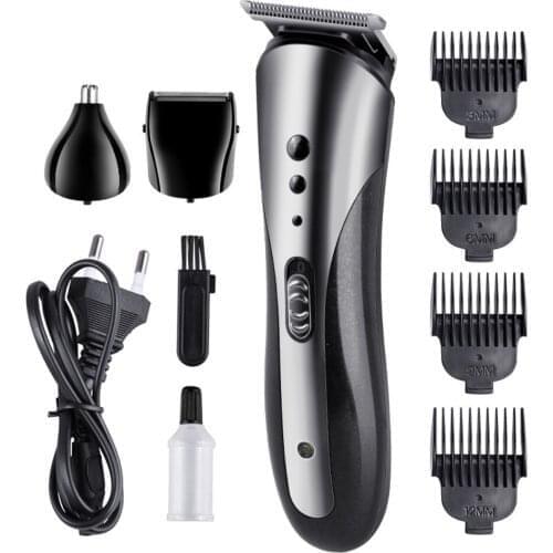 KM-1407 3-in-1 Multifunctional Man Hair Trimmer Rechargeable Professional Hair Clipper Electric Beard Shaver Nose Hair Trimmer