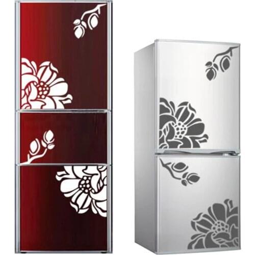 1PCS flowers butterfly refrigerator stickers magnolia refrigerator decorative home decor waterproof PVC wall sticker