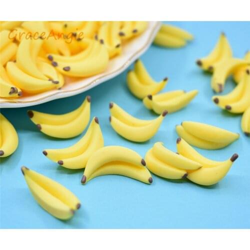 10pcs Artificial Fake Miniature Food Fruit Banana Play DollHouse Toy Decorative Party Craft Kawaii DIY Embellishment Accessories