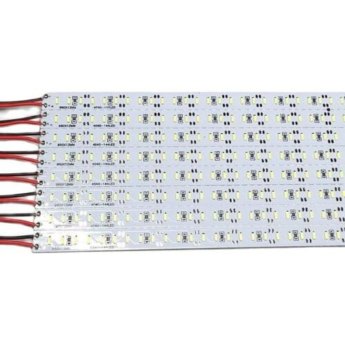 100pcs Super Brightness Led Bar Light 12v SMD 4014 Rigid Strip 144LEDs/M 3014 LED Tube Hard LAMP
