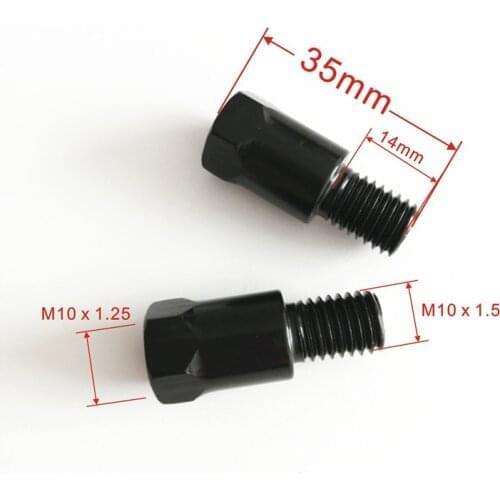 2 pair Mirror Adapter M10 M10x1.5 M10x1.25 Universal Black Motorcycle Rearview Mirror Adapter Bolt Steel Metal for BMW R1200GS