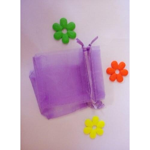 50pcs 13*18cm Light Purple Organza Gift Bag Jewelry Packaging Display Bags Drawstring Pouch For Bracelets/necklace Mini Yarn Bag