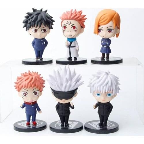 6Pcs 10cm Anime Figure Jujutsu Kaisen Fushiguro Megumi PVC Model Toys Itadori Yuji Kugisaki Nobara Gojo Satoru Action Figures