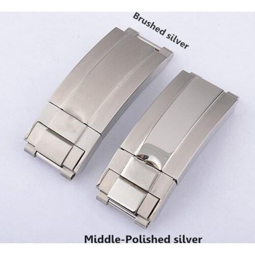Watch Accessory 16*9mm 316L Stainless Steel Oyster Clasp Silver Black Gold Adjusted Folding Buckle for Rx Deepsea GMT Explorer