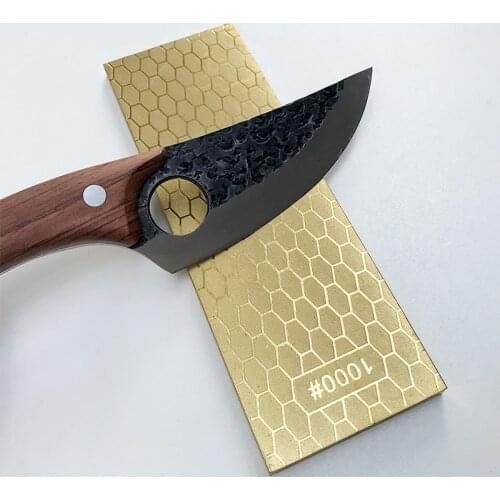 400 1000 grit grain double side New design Diamond knife sharpening stone ice skates metal plate guide stand base