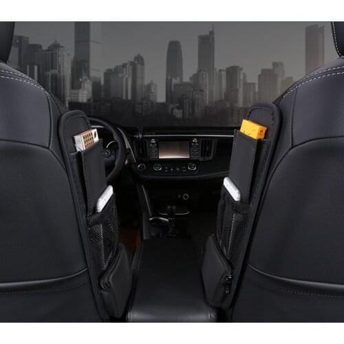 Car leather side pocket storage bag Car storage bag Side hanging bag Multifunctional pocket Stowing Tidying bag Nets