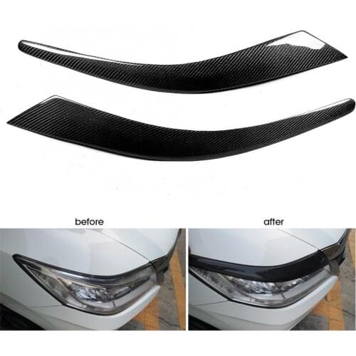 Car Cover Headlight Eyebrow Eyelid Trim Car Decor Carbon Fiber Fits for Honda Crider 2012 2013 2014 2015 2016 Car-styling
