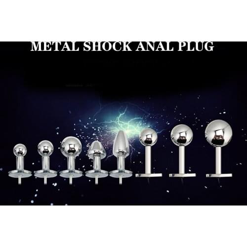 Bi-polar Electro Shock Vaginal Tight Butt Plug Metal Anal Beads Prostate Electrical Stimulation G spot Medical Sex Toy Anal Plug