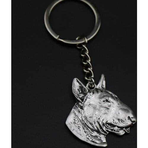 Bull Terrier Keychain jewelry Popular dog Embossed Key Chain New Fashion colors
