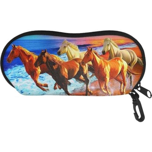 Polyester Glasses Pouch Crazy Horse Sunglasses Case Universal Travel Portable Eyeglasses Pouch Eyewear Accessories With Hook