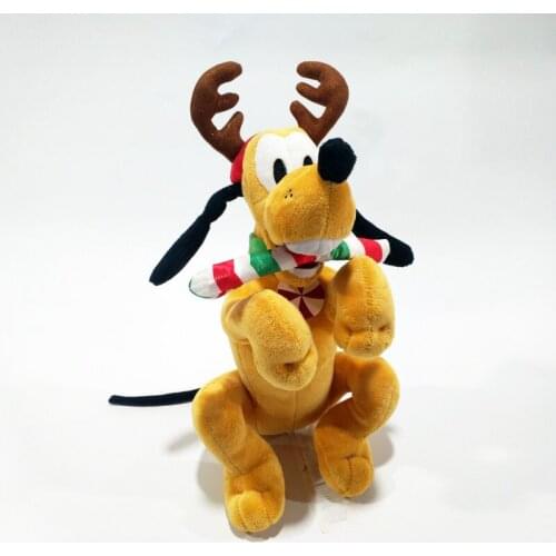 Disney Kawaii 27cm Pluto the Pup Christmas Ver. Stuffed Plush Toys Soft Pluto Plush Dolls Toys Gifts for Children Kids