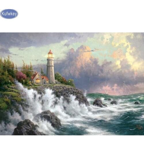 DIY Diamond Painting Cross Stitch Kits Full,3d mosaic,Diamond Embroidery crystal painting Thomas scenery,sea waves