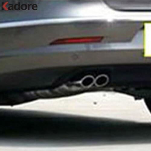 For Volkswagen VW CC 2008-2012 Passat B6 2006-2010 EOS 2007-2012 Stainless Steel Rear Tail Exhaust Muffler Pipe Silencer Trims