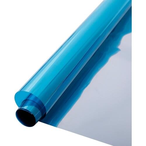 HOHOFILM Width: 152cm Blue&Silver Mirrored Solar tint Glass Sticker UV Proof Window Film 10m/20m/30m