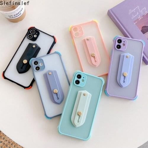 Matte Stand Holder Clear Phone Case For Xiaomi Mi POCO X3 Pro NFC F3 10 Lite Redmi Note 10 9 Pro Lens Protection Cover