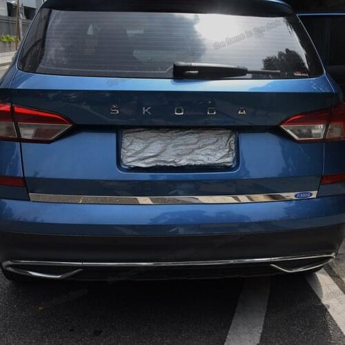 Lsrtw2017 Stainless Steel Car Trunk Rear Door Trims for Skoda Kamiq 2018 2019 2020 Tailgate Accessories Styling Auto