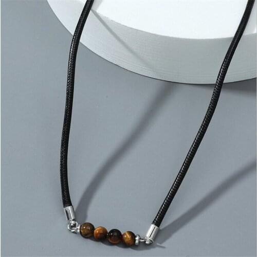 New Trendy Natural Stone Chokers Necklace For Men & Women PU Leather Rope Collares Necklaces male Fashion Jewelry Gifts