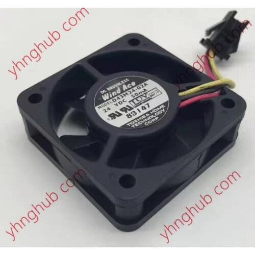 Wind Ace D43M24-02A DC 24V 0.05A 40x40x12mm 3-Wire Server Cooling Fan