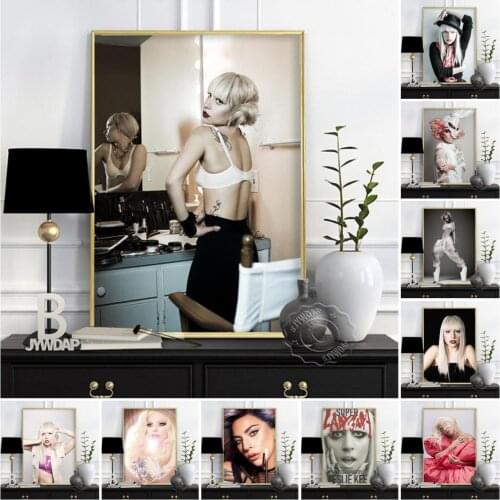 Pop Musi Star Lady Gaga Poster, Sexy Singer Wall Art Decor, Lady Prints Poster, Gaga Art Prints, Bar Pub Club Wall Stickers