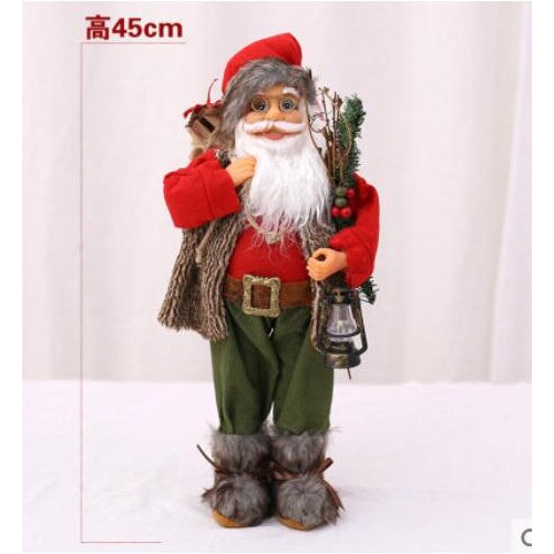 CHRISTMAS DECORATIONS SANTA DOLL REAL OLD MAN PRESENTS A TOY DOLL WINDOW PROPS STATUE CARVING HOME DECORATION