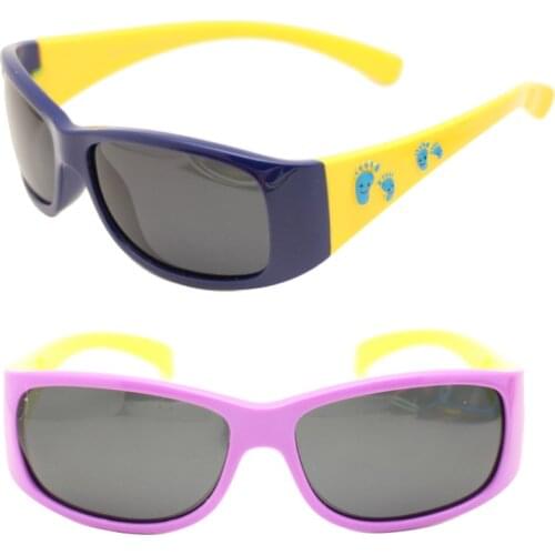 S821 unisex soft and flexible TR90 polarized UV400 walkers shape durable double colors with carton pattern sunglasses for kids