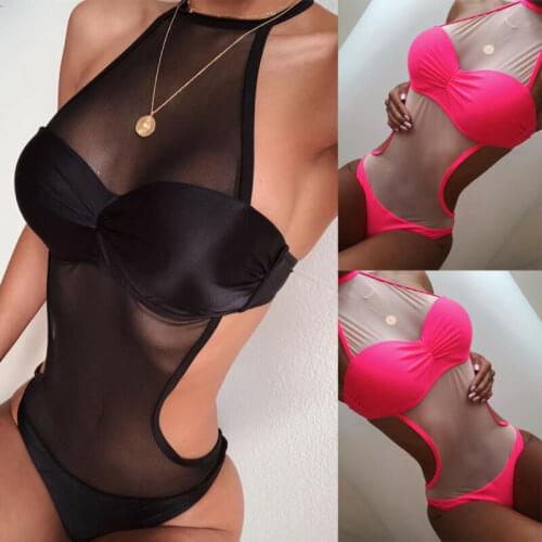 Sexy Summer Women One Piece Monokini Bandage Push Up Padded Bra Bikini Beachwear Swimsuit Swimwear Bathing Beach Suit Set