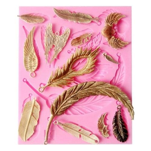 Feather wings silicone fondled cake mold decorative tool baking mold