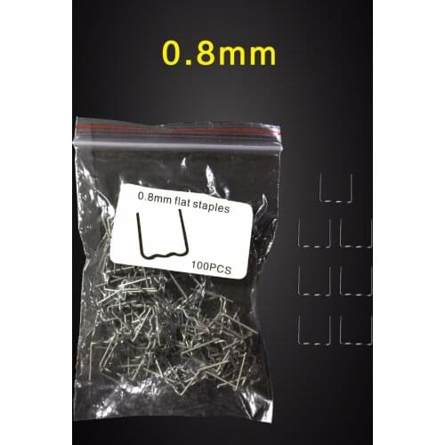 High Quality Universal 100 Pcs/Set Precut 0.8mm Hot Wave Flat Staples For Plastic Stapler Repair Welder repair tool